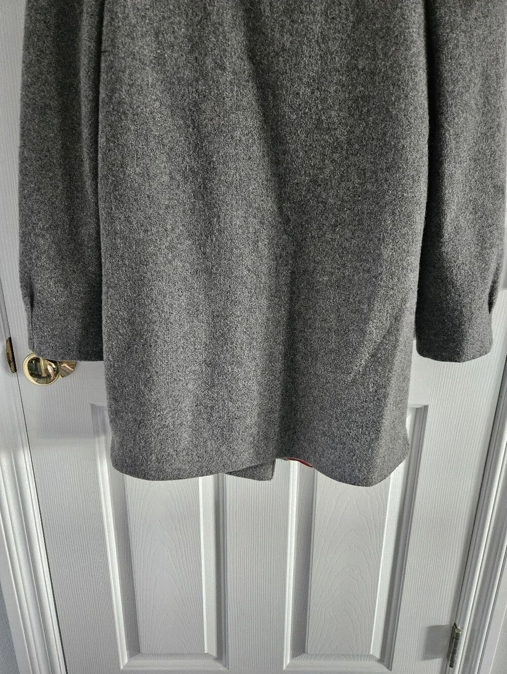 Vintage 1980s Military Gray Wool Car Coat/Overcoat